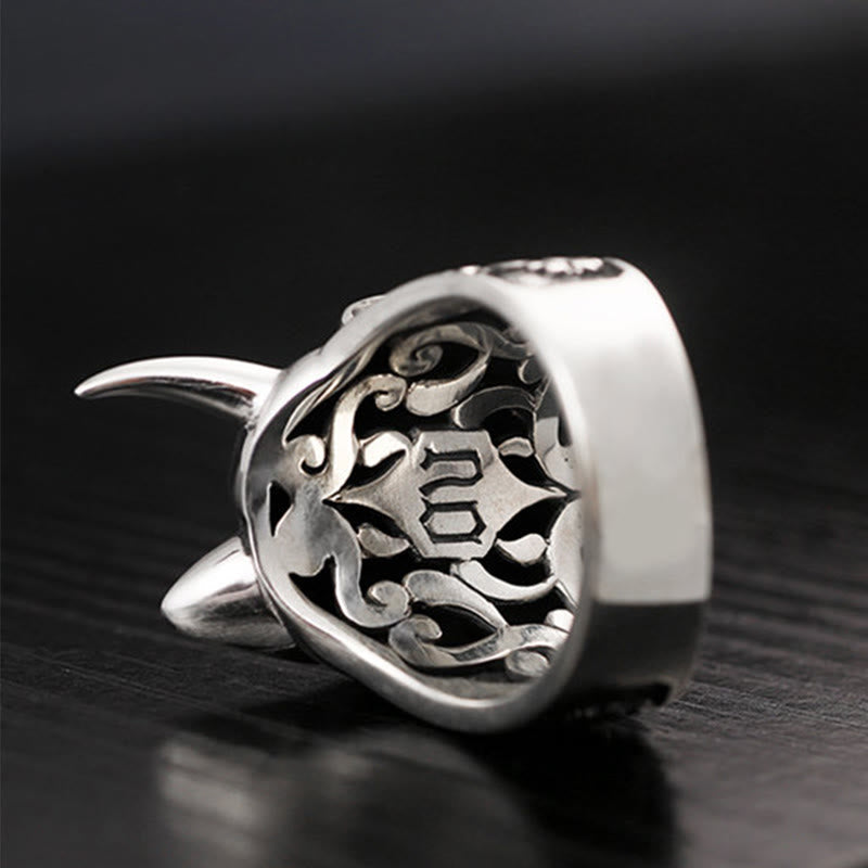 Teufel Halbgesicht Skelett Prajna Ghost Ring