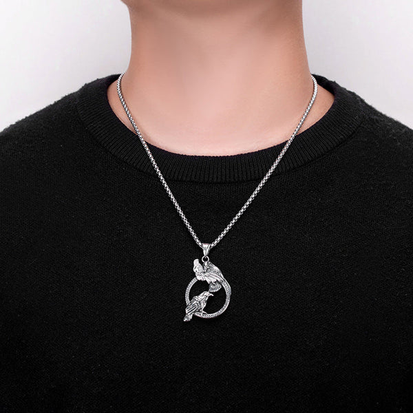 Kostenlos Heute Handgefertigt Odins Ravens Huginn Und Muninn Halskette