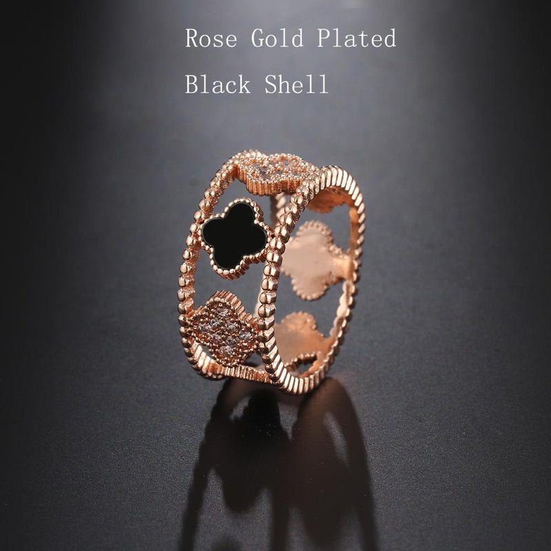 Kreativer Vier Blattklee Lucky Ring