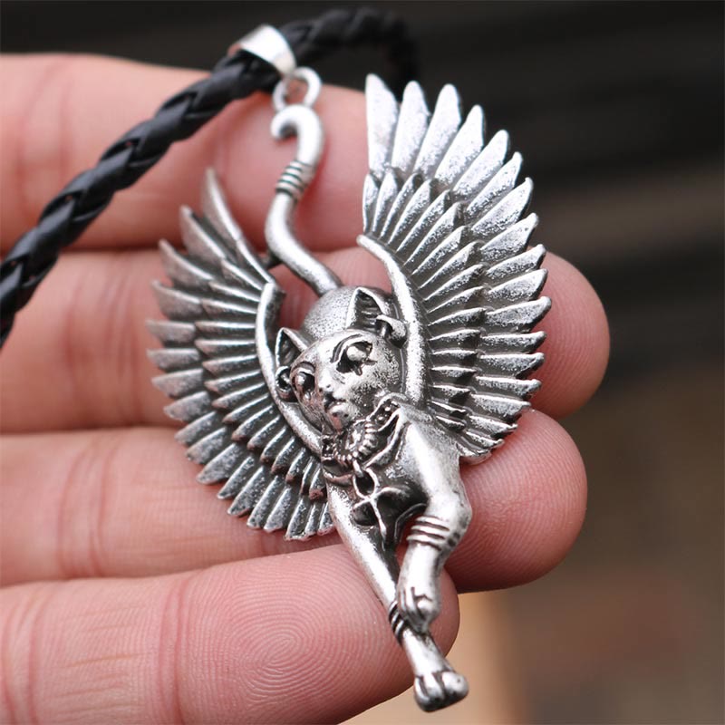 Antike Ägyptische Bastet -Statue -Katzenkette