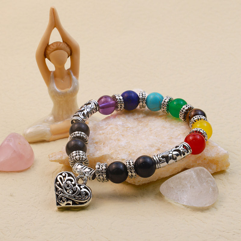 Chakra Naturstein Herzarmband
