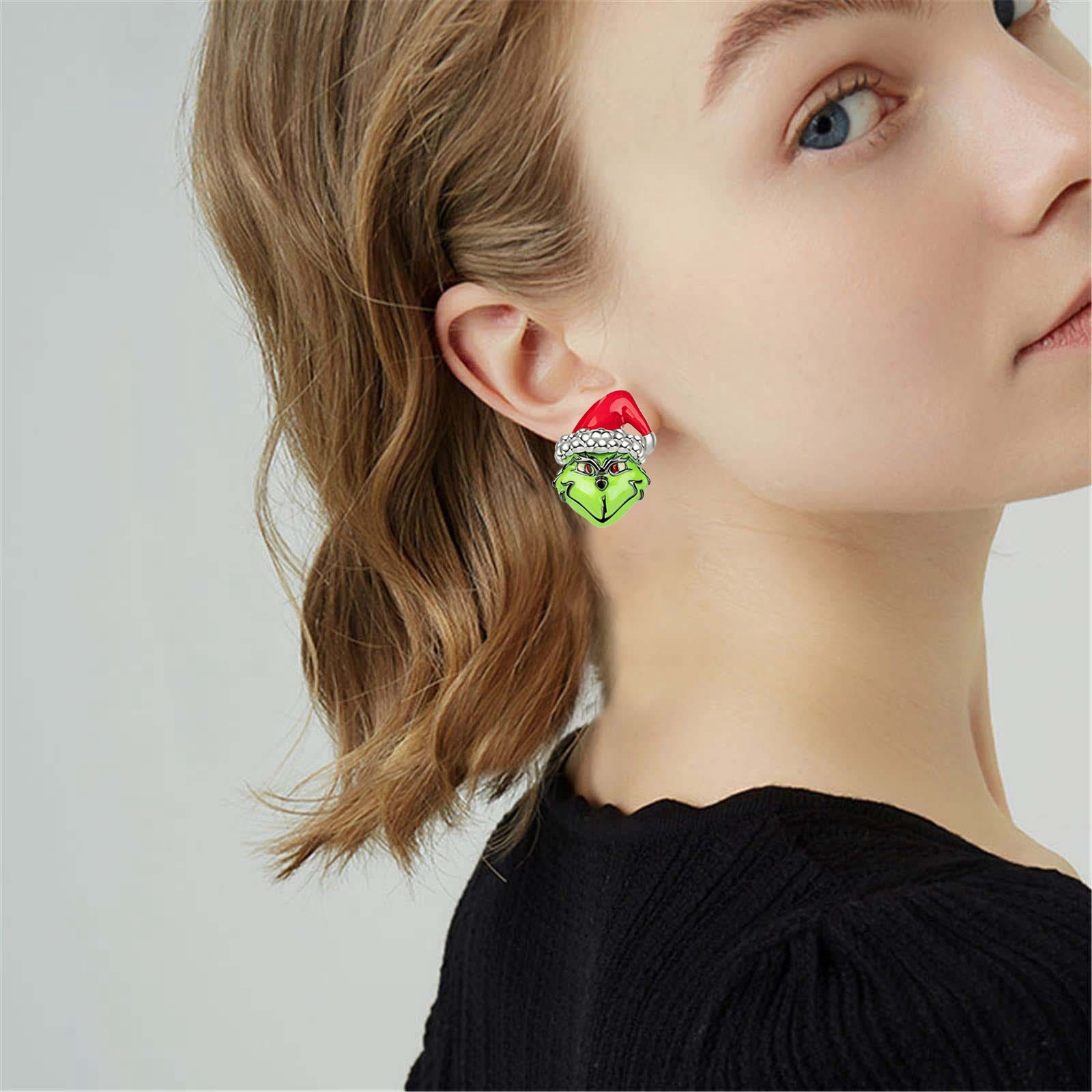 Weihnachtshut Herz Peridot Halskette Ohrringe