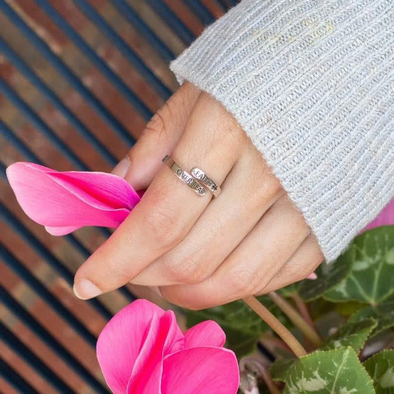 Glaube Über Angst Offen Verstellbarer Erinnerung Ring