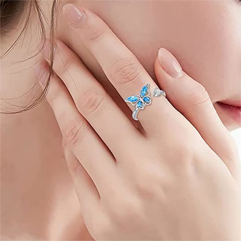 Blue Butterfly Spinner Zappet Ring