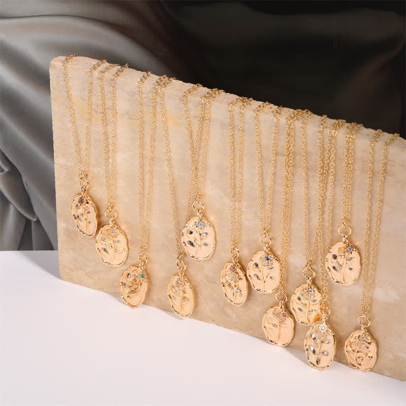 Delicate Edelstahl -Geprägte Halskette