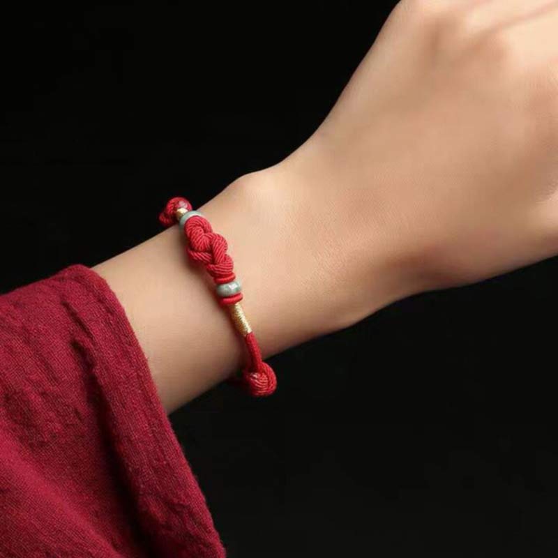 Chavri Red String Jade Glück Glücksknoten geflochtenes Paararmband