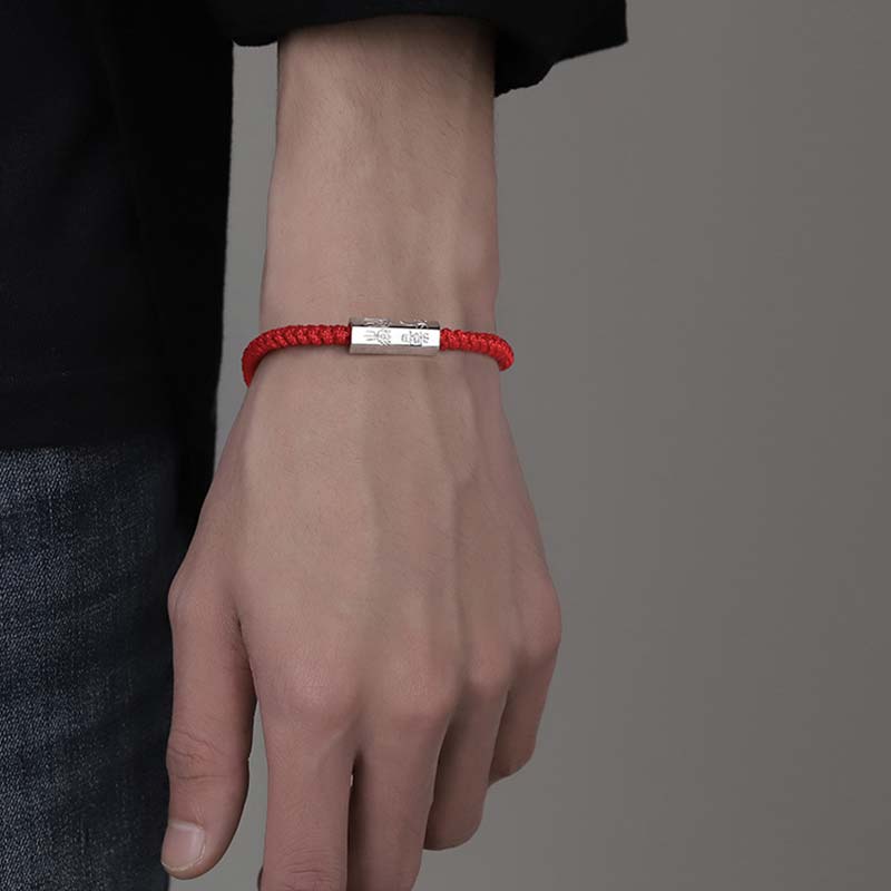 Chavri-Buchstabengravur-Segen-Schnurarmband