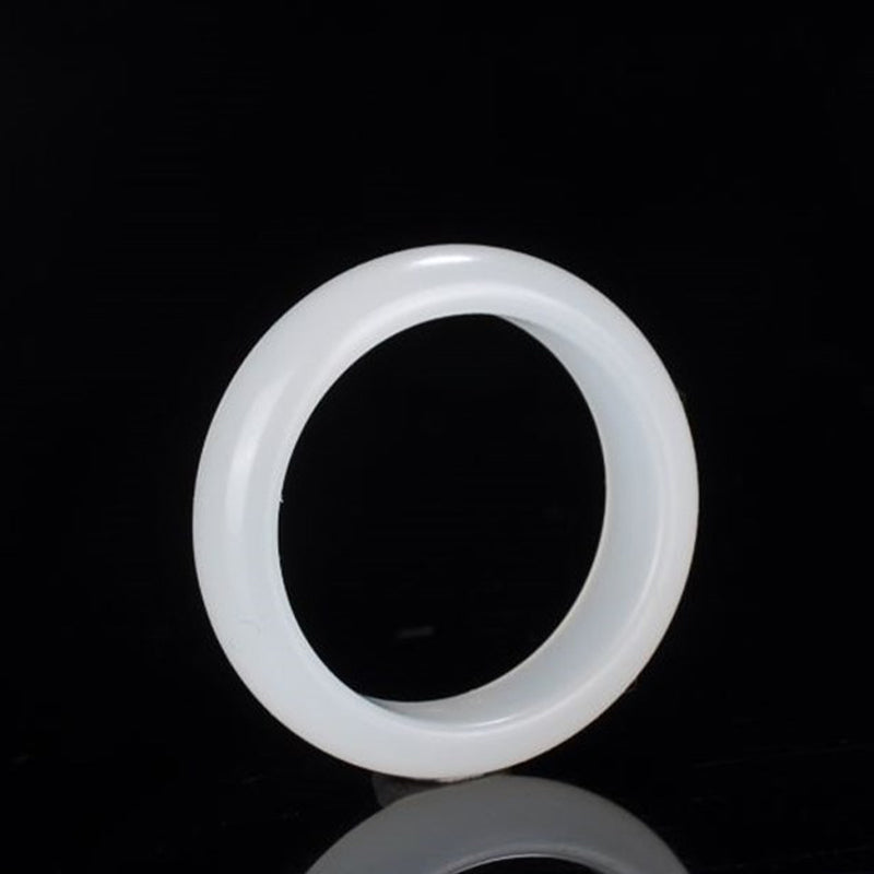 Chavri Runder weißer Jade-Cyan-Jade-Schutzring