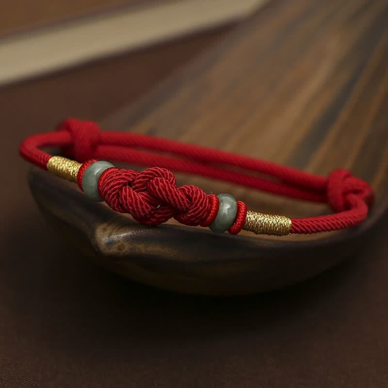 Chavri Red String Jade Glück Glücksknoten geflochtenes Paararmband