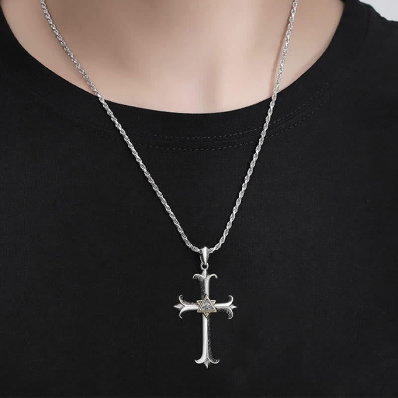 Eye Of God Cross Halskette