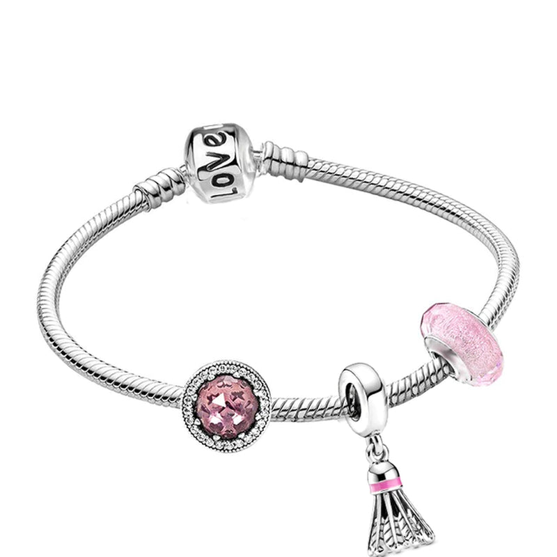 Trendy Romantische 2021 Silber Farbe Charm Armband mit Glückliche Familie Strang Marke Armband für Frauen DIY Schmuck Machen