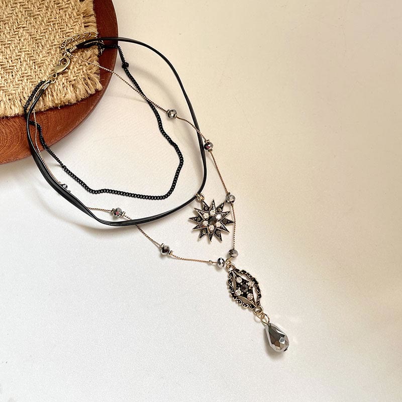 Elegante Dame Dreiteilige Layered Star Zirkonias Halskette
