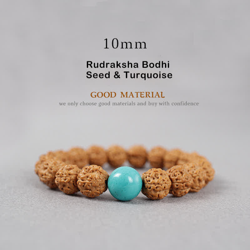 Chavri Tibet Rudraksha Bodhi Seed Dzi Bead Bernstein Türkis Reichtum Armband