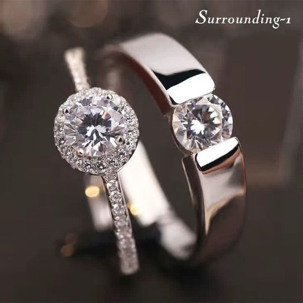 Wahre Liebe Ist Unschätzbares Zirkonia -Hochzeitspaarer Ring -Set
