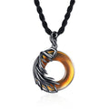 Chavri Obsidian Chalcedon Meditation Halskette mit rundem Anhänger