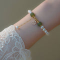 Buddha Stones Naturperle Hetian Jade Glück Weisheit Perlenarmband