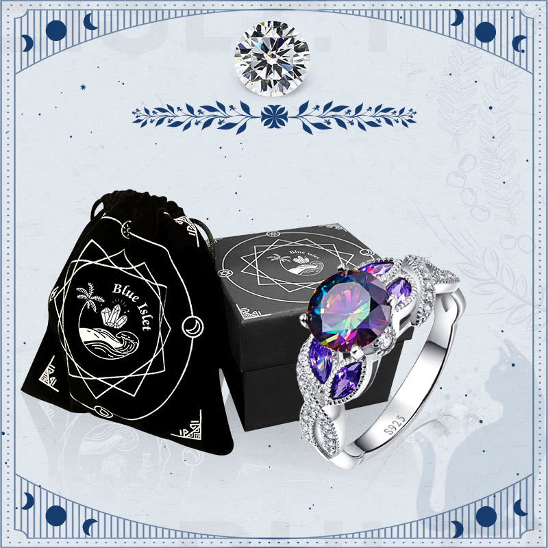 Farbenfroher Ovaler Zirkonring