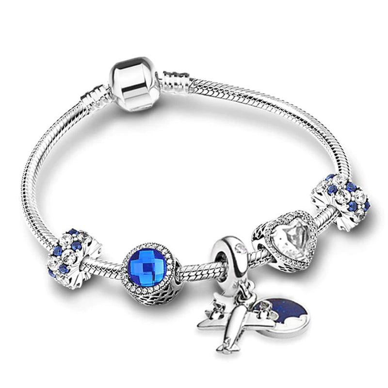 Trendy Romantische 2021 Silber Farbe Charm Armband mit Glückliche Familie Strang Marke Armband für Frauen DIY Schmuck Machen