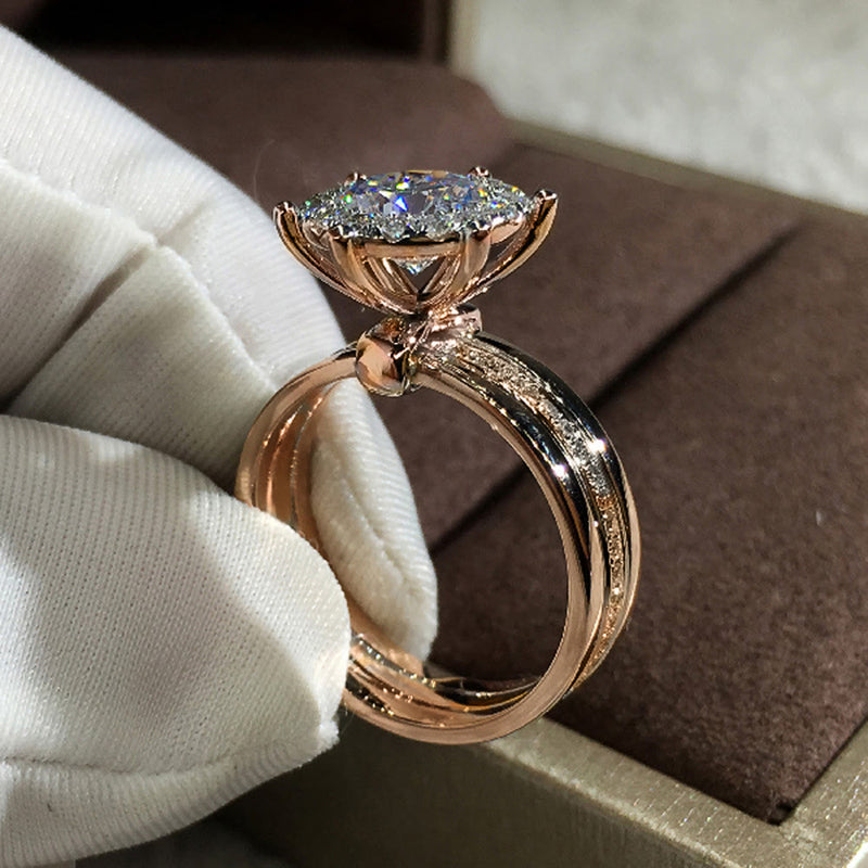 Eleganter Mosambik Diamond Roségold Ring
