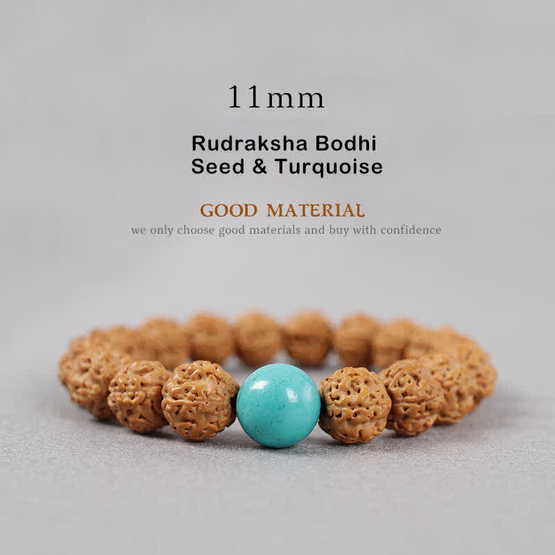 Chavri Tibet Rudraksha Bodhi Seed Dzi Bead Bernstein Türkis Reichtum Armband