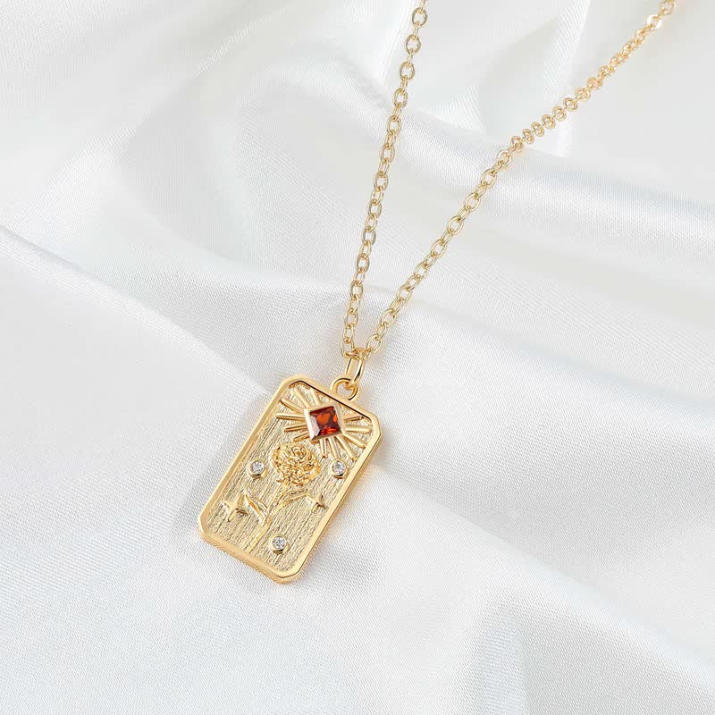 Geprägter Geburtsstein Empfindliche Geburtsblumenkette