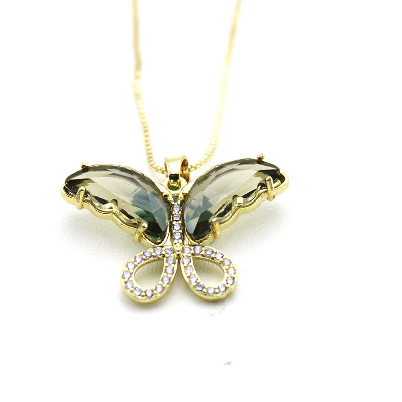 Kristallglas Schmetterling Halskette
