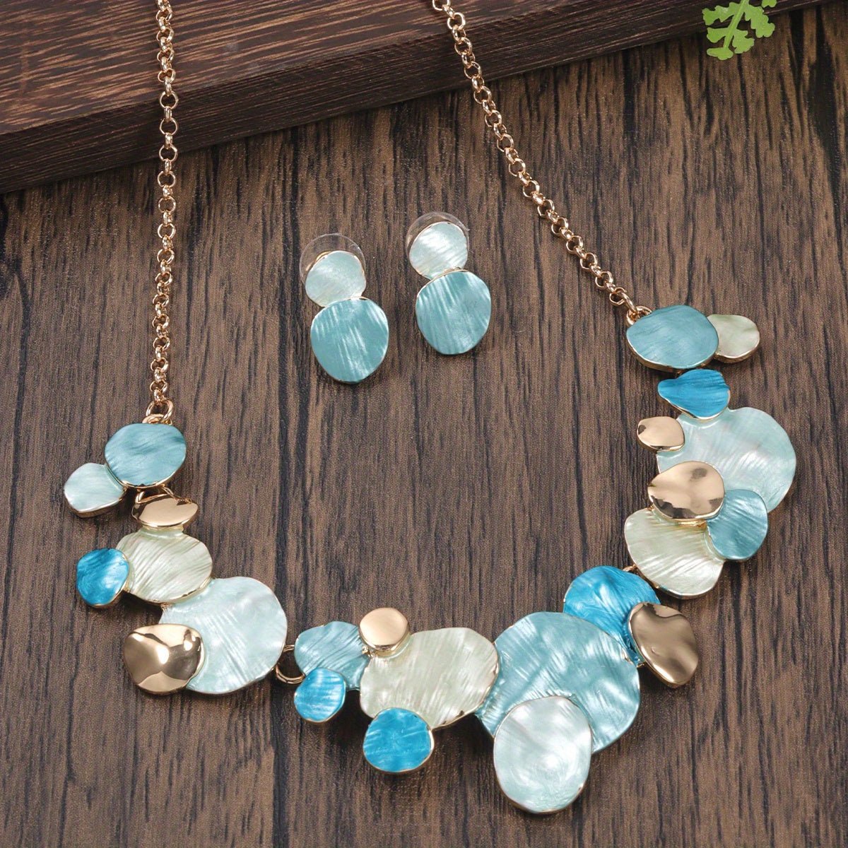 Bohemian Auster Halskette Ohrringe Set