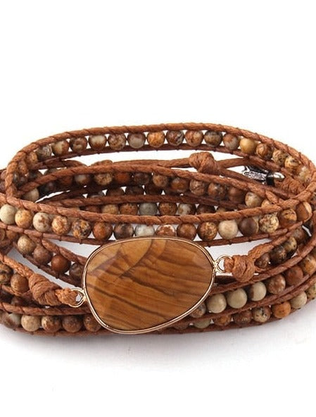 Boho 5 Lagen Leder Wickelarmband