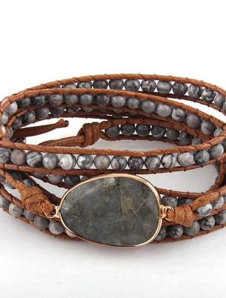 Boho 5 Lagen Leder Wickelarmband