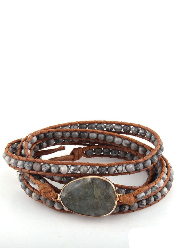 Boho 5 Lagen Leder Wickelarmband