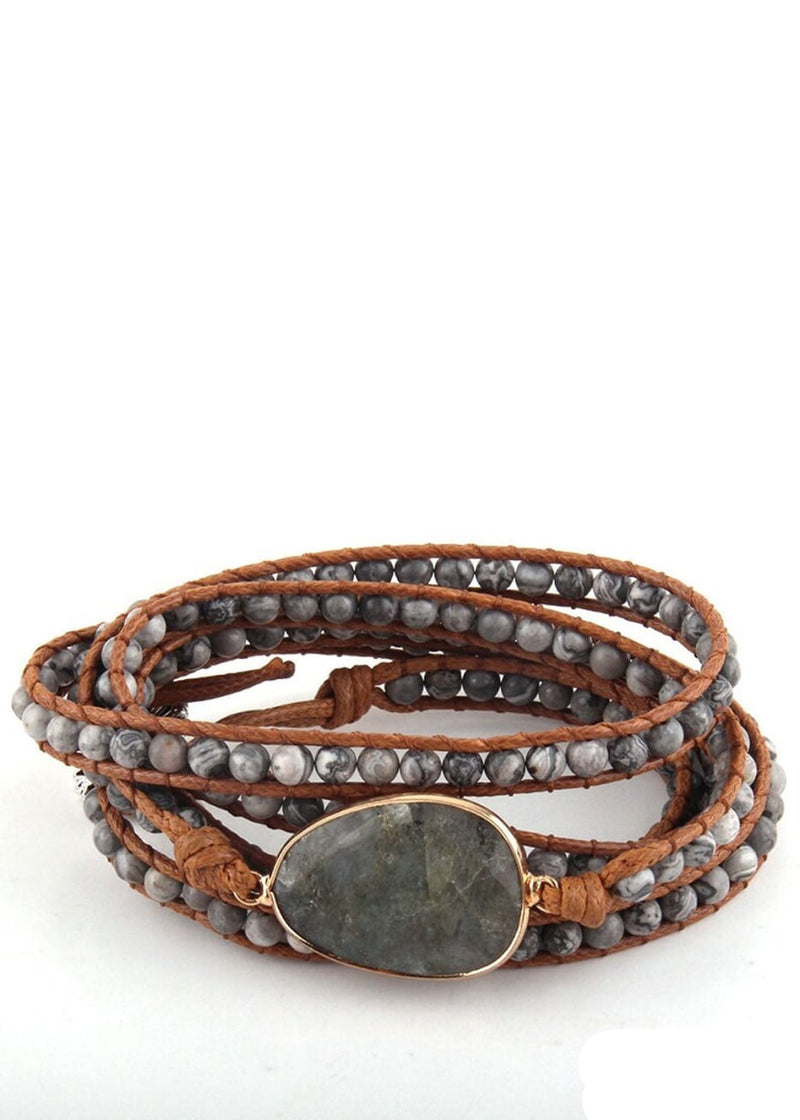 Boho 5 Lagen Leder Wickelarmband