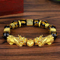 Chavri FengShui Double PiXiu Obsidian Om Mani Padme Hum Reichtumsarmband