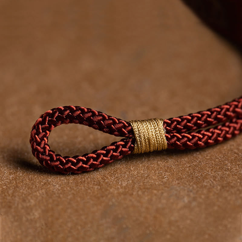 Chavri 925 Sterling Silber handgefertigtes chinesisches Sternzeichen Natal Buddha Cyan Bodhi Samenschutz geflochtenes rotes Schnurarmband