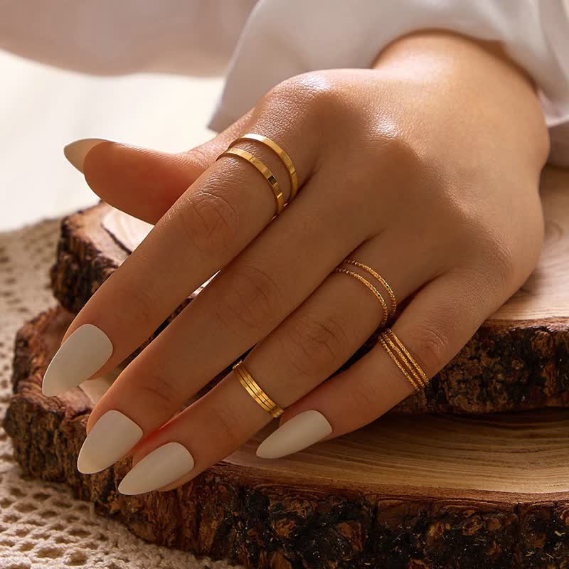10Pcs Frauen Bohemian Geometrischer Ring -Set