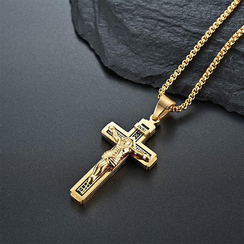 Katholische Jesus Christus Kreuzkruzifix Halskette
