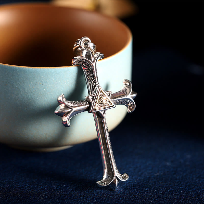 Eye Of God Cross Halskette