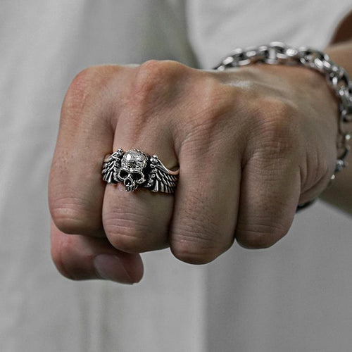 925 Sterling Silberschädel Ring Ring