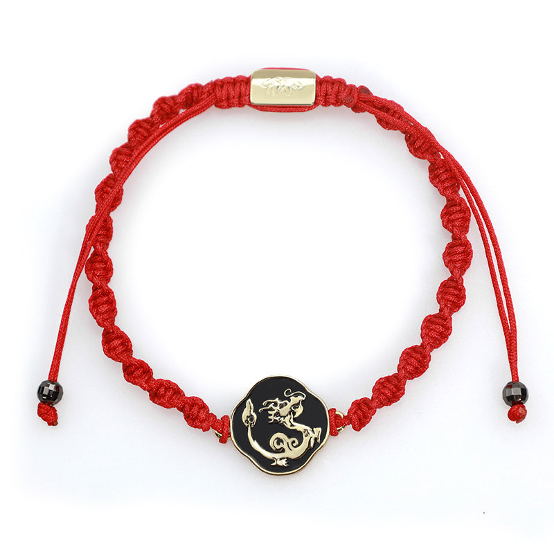 Chavri tibetisches handgefertigtes Drachenschutz-Armband mit roter Schnur