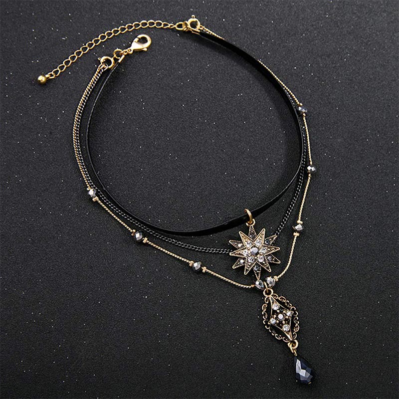 Elegante Dame Dreiteilige Layered Star Zirkonias Halskette