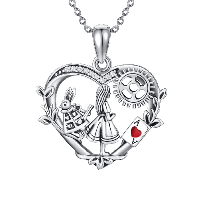 Märchenland In Einem Traum Vintage Alice Rabbit Heart Halskette