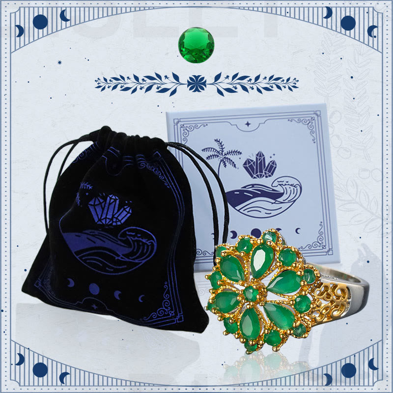 Blühen Blumen Emerald Ring