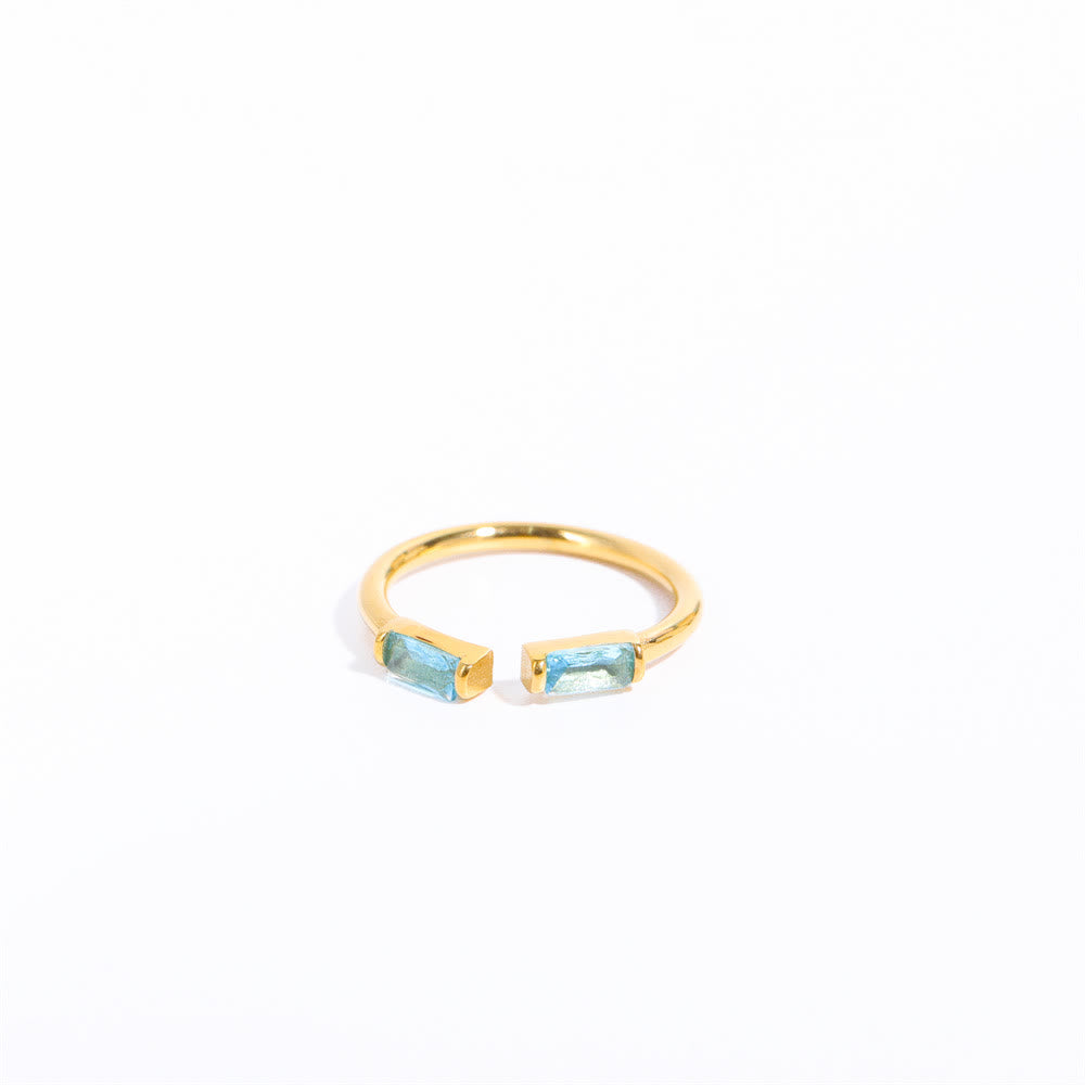 Doppelbaguette Geburtssteinring