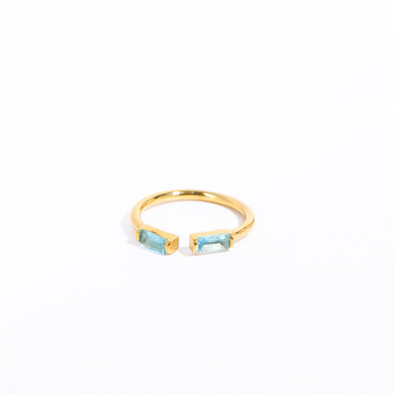 Doppelbaguette Geburtssteinring