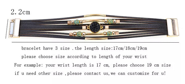 Wickelarmband aus Leder im Bohemien-Stil