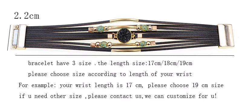 Wickelarmband aus Leder im Bohemien-Stil