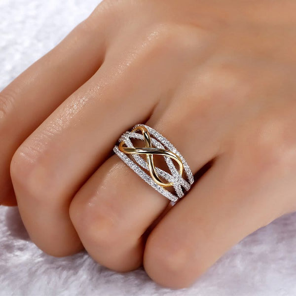 Für Immer Liebe Infinity Bowknot Zirkon Ring