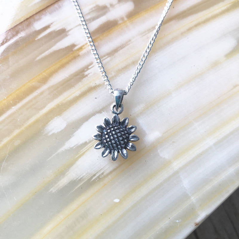 Positivität Glück Silber Sonnenblumen Halskette