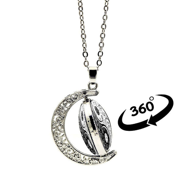 Chavri Yin Yang Mond Balance Harmonie Rotation Halskette Anhänger