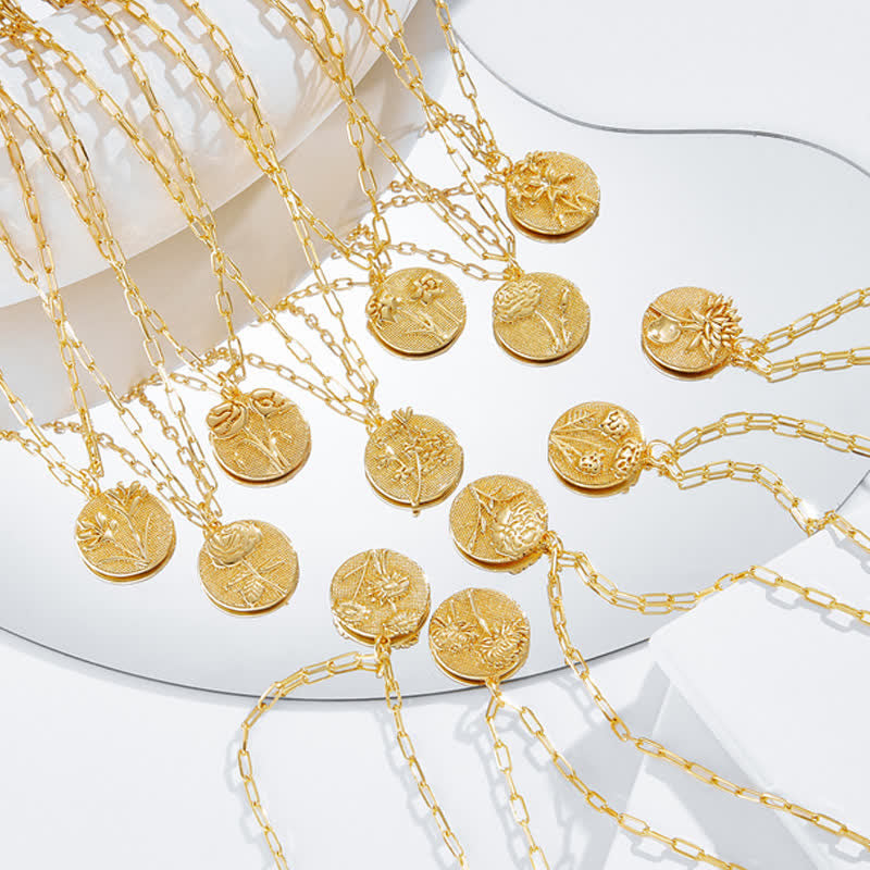 Fein Gravierte Geprägte Geburtsblume