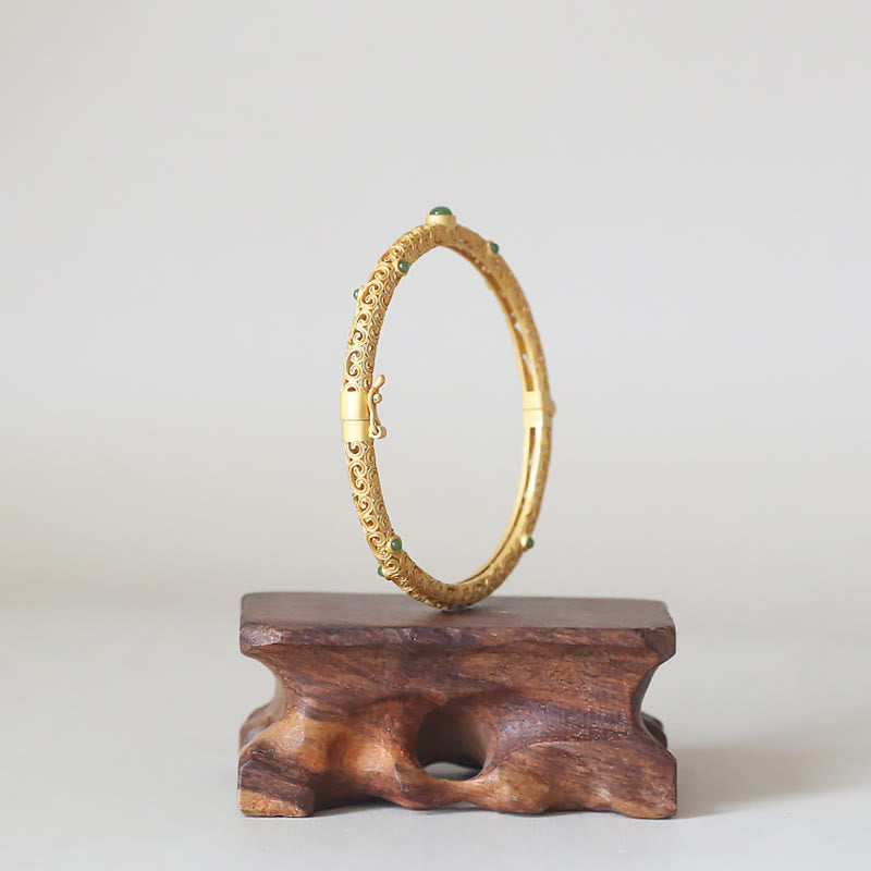 Chavri Cyan Jade Kupfer verheißungsvolle Wolken Calm Healing Armband Armreif